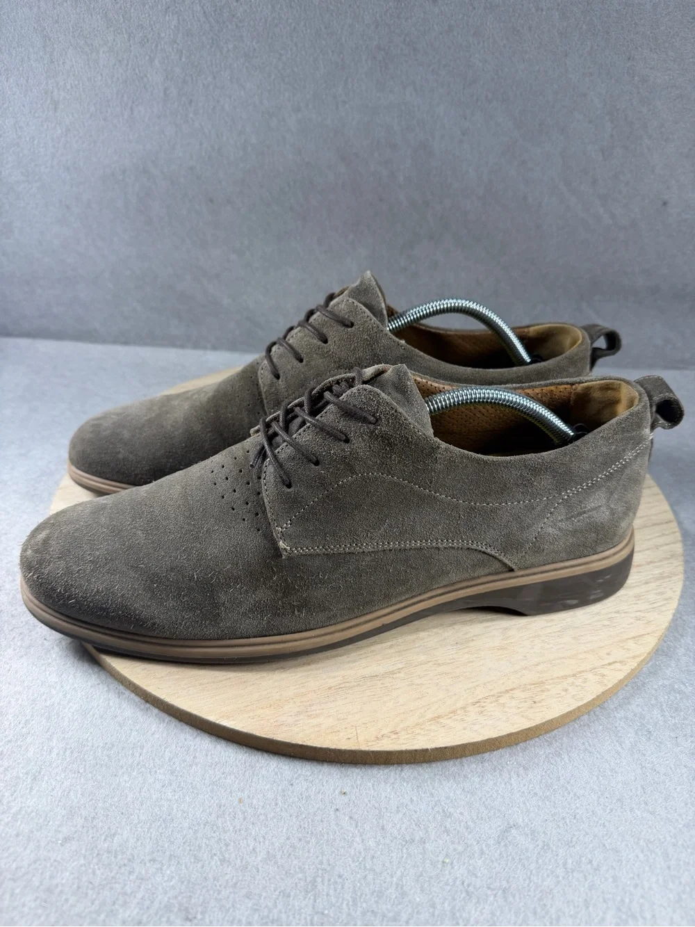 Amberjack The Original Slate Grey Suede Hybrid Derby Dress Shoes Size 11 M